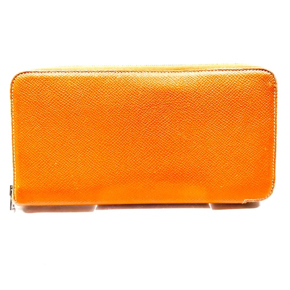 Hermes Long Wallet  Lime Brown AZAP Long silk Leather in excellent condition. - Picture 1 of 9